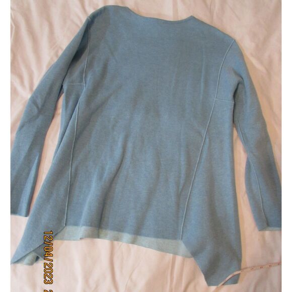 J. Jill reversible sweater size m asymmetrical hem minimalist cotton blue - Picture 7 of 7